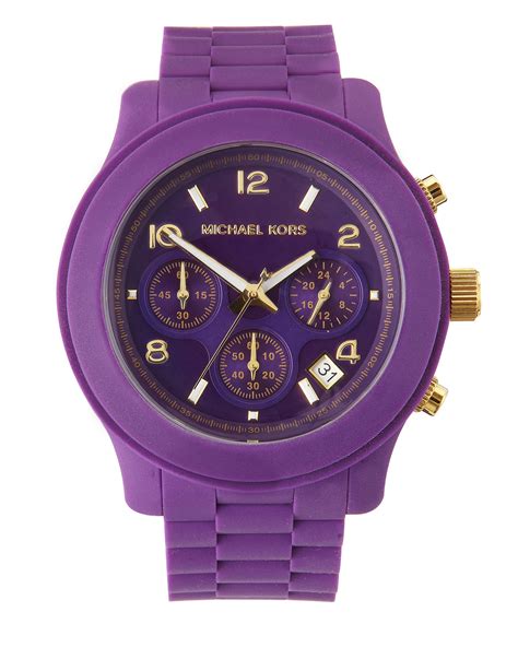 michael kors dark purple watch|Michael Kors black silicone watch.